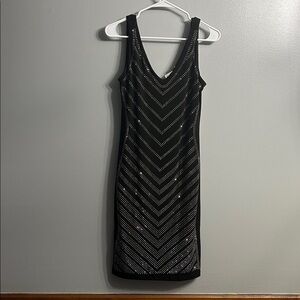 Carmen Marc Valvo Crystal Rhinestone Sleeveless Dress SZ Small